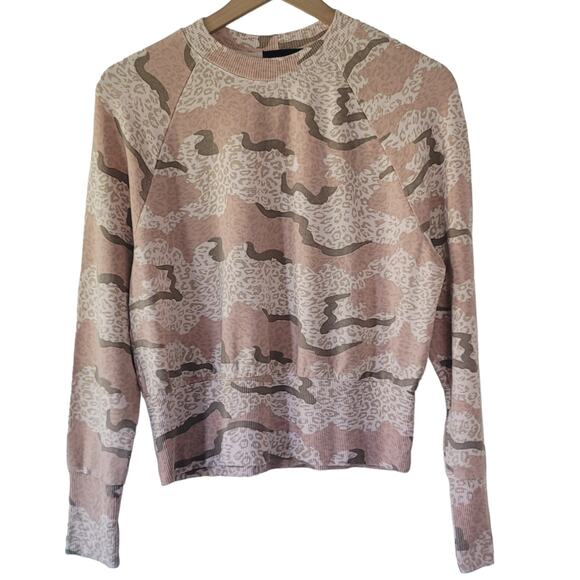 NEW Anthropologie Monrow Camo Comfy Leopard Print Pullover - M - Picture 5 of 8